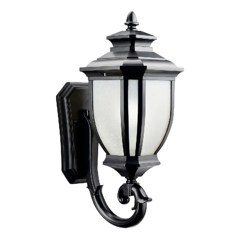 Energy - Efficient Industrial Lighting for Cost - SavingsSalisbury 19 In 1-Light Outdoor Wall Light With Satin Etched Linen Glass, Black Finish Energy - Efficient Industrial Lighting for Cost - SavingsSalisbury 19 In 1-Light Outdoor Wall Light With Satin Etched Linen Glass, Black Finish
