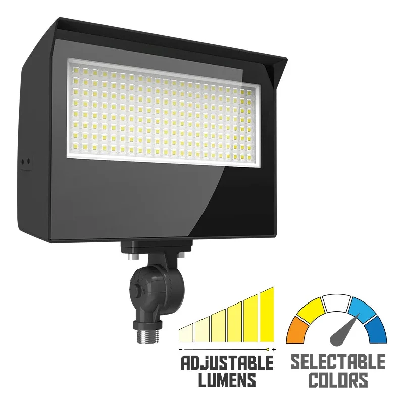 Shock - Resistant Industrial Lighting for Vibrating Machinery AreasLED Flood Light, 80W, 13000 Lumens, 30K/40K/50K, Knuckle and Trunnion Mount, 120-277V
