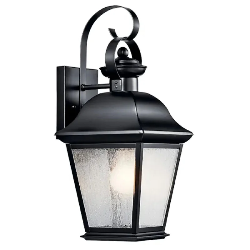Industrial Lighting for Chemical PlantsMount Vernon 17 In 1-Light Outdoor Wall Light With Clear Seeded Glass, Black Finish Industrial Lighting for Chemical PlantsMount Vernon 17 In 1-Light Outdoor Wall Light With Clear Seeded Glass, Black Finish