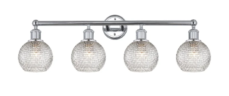 Industrial Lighting for Metal Fabrication ShopsEdison Four Light Bath Vanity
