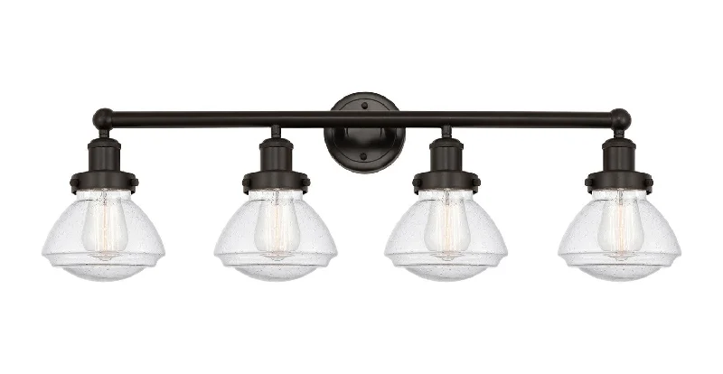 Industrial Pendant Lighting for Machine ShopsEdison Four Light Bath Vanity