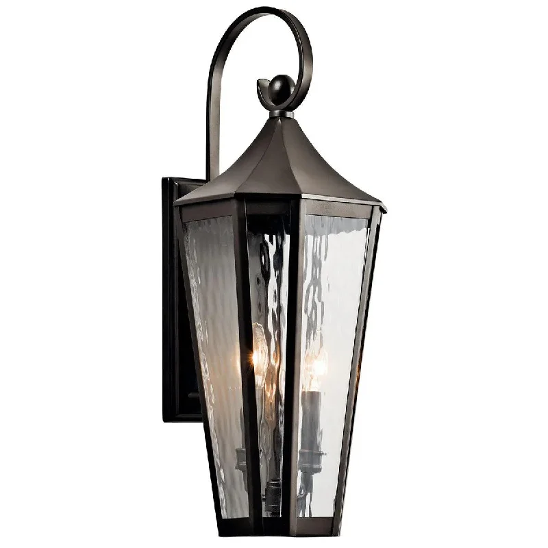 Industrial Lighting for Food Processing FactoriesRochdale 25 In 2-Lights Outdoor Wall Light With Clear Water Glass, Bronze Finish
