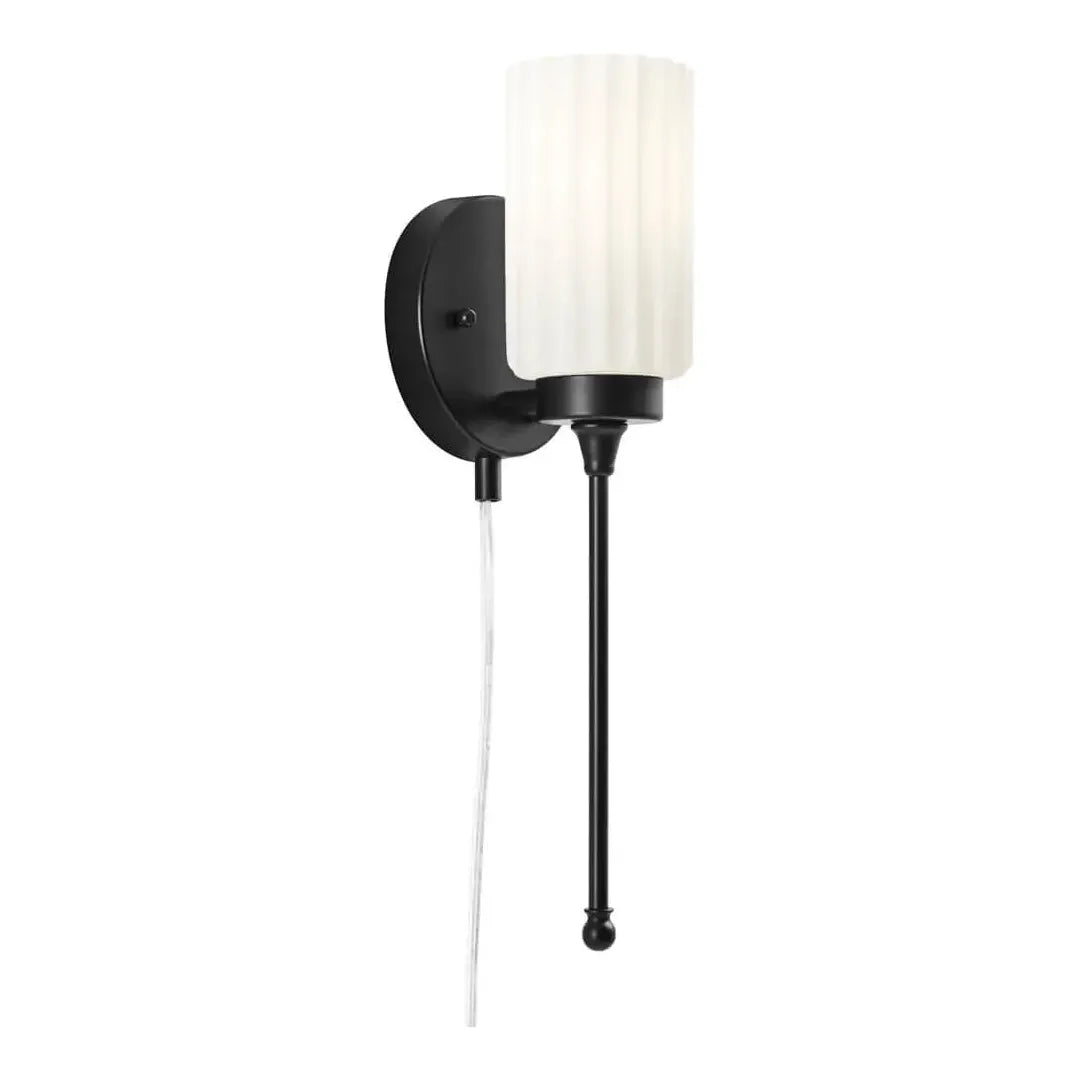 Track lighting with a decorative track designThelma 1-Light Pin-Up Wall Sconce