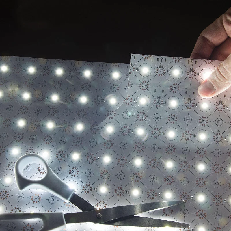 Adjustable Industrial Lighting for Flexible IlluminationPuraLight 20" x 9" Flexible LED Sheet, 32 Watts, 6000K, 3480 Lumens, 160 Deg. Beam Angle, 12V