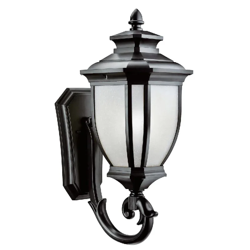 Waterproof Industrial Lighting for Wet AreasSalisbury 24 In 1-Light Outdoor Wall Light With Satin Etched Linen Glass, Black Finish Waterproof Industrial Lighting for Wet AreasSalisbury 24 In 1-Light Outdoor Wall Light With Satin Etched Linen Glass, Black Finish