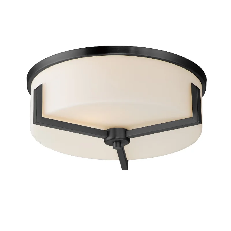 Industrial Lighting for Printing Press FacilitiesDart Three Light Flush Mount
