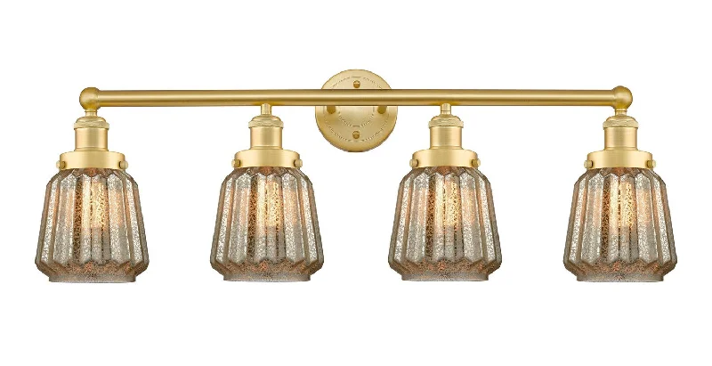 Industrial Lighting for Metal Fabrication ShopsEdison Four Light Bath Vanity