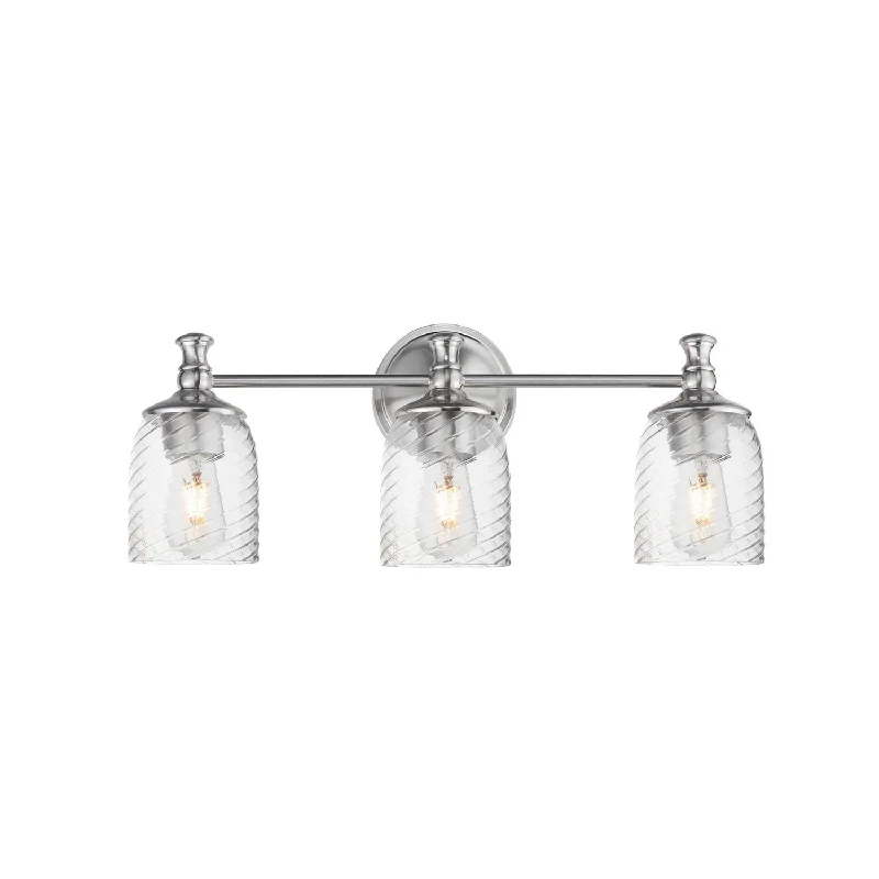 Dimmable Industrial Lighting for Ambiance ControlSwirl Three Light Bath Vanity