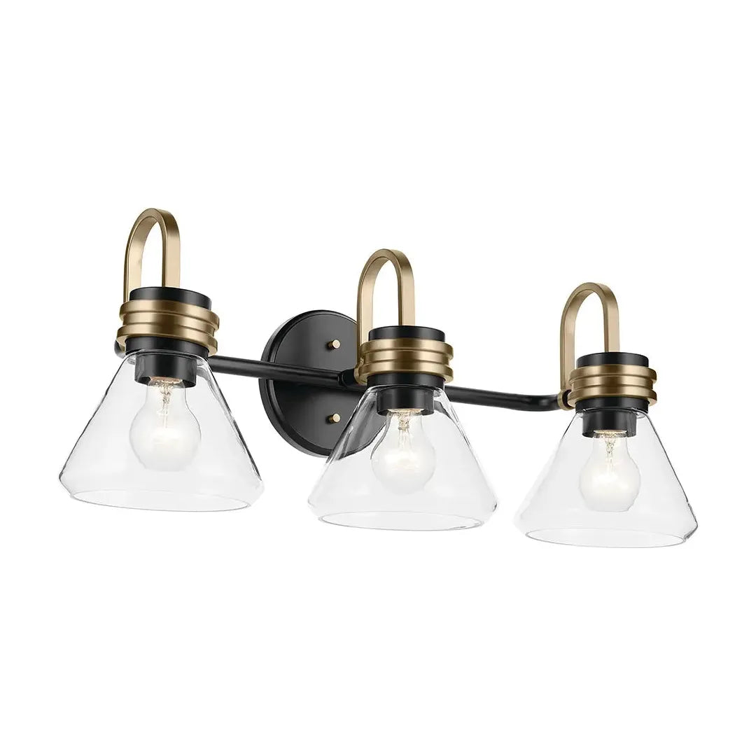 Track lighting with frosted glass shadesFarum 26" 3-Light Vanity Light
