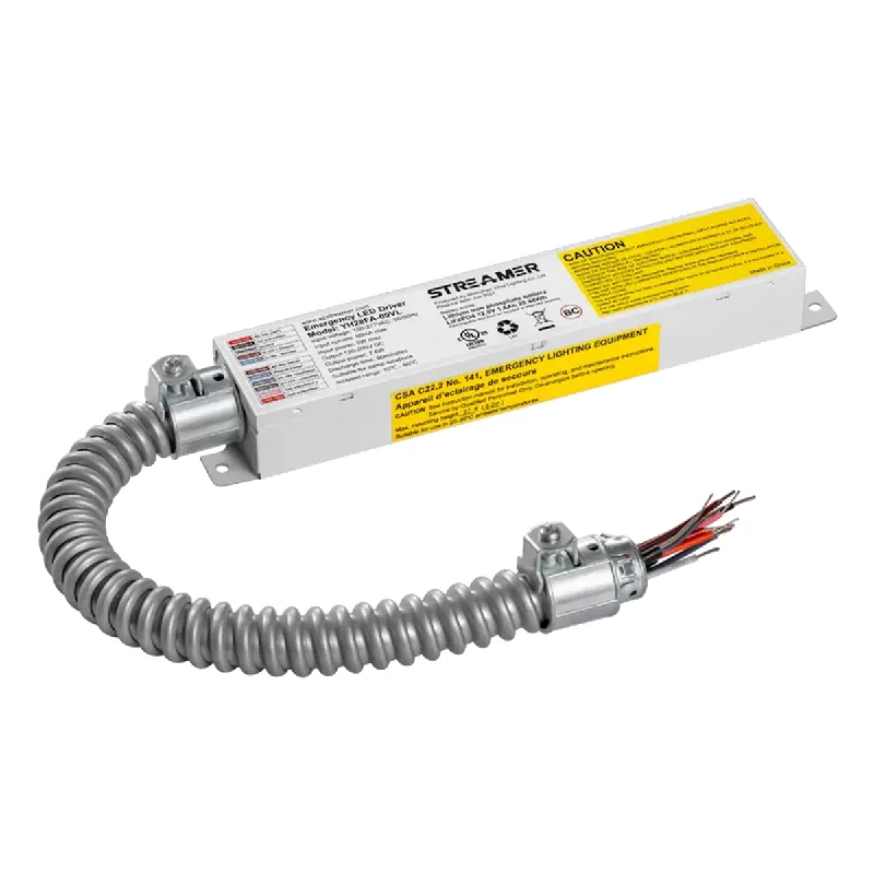 Industrial Lighting for Food Processing FactoriesLED Emergency Drivers, 8 Watts, 50-180V DC High Voltage Output, Double Flex-Conduit