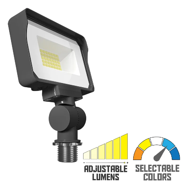 Dust - Resistant Industrial Lighting for Dirty WorkspacesLED Flood Light, 16W, 2500 Lumens, 30K/40K/50K, 120-277V, Knuckle Mount, Bronze