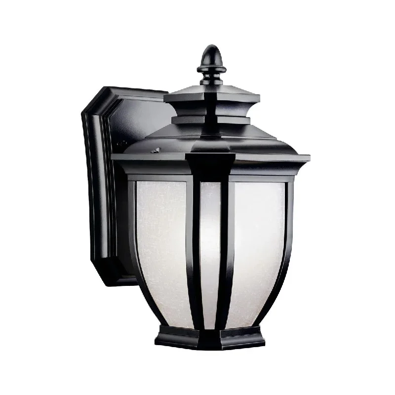 Industrial Wall - Mounted Lighting for Workshop WallsSalisbury 10 In 1-Light Outdoor Wall Light With Satin Etched Linen Glass, Black Finish