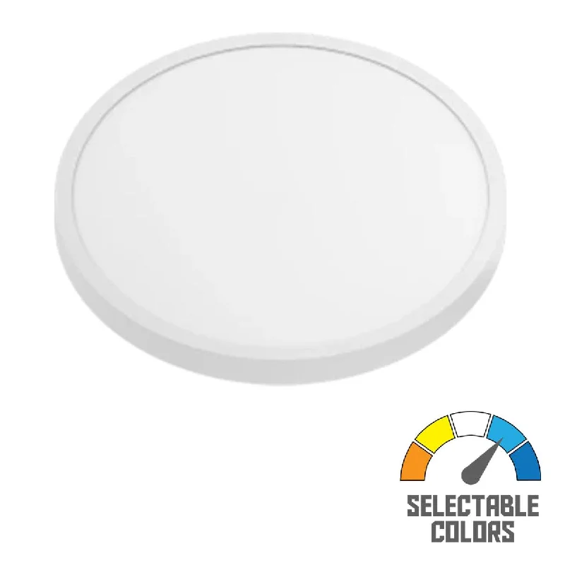 Industrial Emergency Lighting for Safety in FactoriesSlim SUMO 19 in. LED Surface Mount Light 120-277V Selectable CCT White Finish Industrial Emergency Lighting for Safety in FactoriesSlim SUMO 19 in. LED Surface Mount Light 120-277V Selectable CCT White Finish
