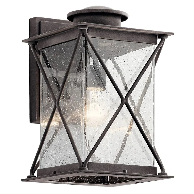 Industrial Flood Lighting for Outdoor Loading DocksArgyle 15 in 1-Light Outdoor Wall Light With Clear Seeded Glass, Bronze Finish Industrial Flood Lighting for Outdoor Loading DocksArgyle 15 in 1-Light Outdoor Wall Light With Clear Seeded Glass, Bronze Finish