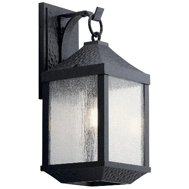 Industrial Lighting for Pharmaceutical ManufacturingSpringfield 21 In 1-Light Outdoor Wall Light With Clear Seeded Glass, Black Finish