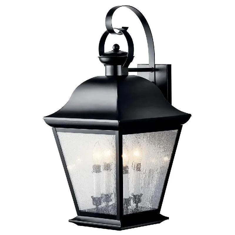 Industrial Lighting for Automotive Manufacturing PlantsMount Vernon 29 In 4-Lights Outdoor Wall Light With Clear Seeded Glass, Black Finish Industrial Lighting for Automotive Manufacturing PlantsMount Vernon 29 In 4-Lights Outdoor Wall Light With Clear Seeded Glass, Black Finish