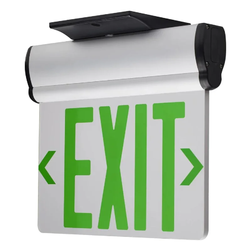 Color - Tunable Industrial Lighting for Special ApplicationsEdge-Lit LED Exit Sign, Single Face with Green Letters, Clear Finish, Battery Included, Surface Mount Color - Tunable Industrial Lighting for Special ApplicationsEdge-Lit LED Exit Sign, Single Face with Green Letters, Clear Finish, Battery Included, Surface Mount