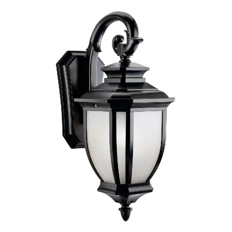 Industrial Lighting for Woodworking FactoriesSalisbury 19 In 1-Light Outdoor Wall Light With Satin Etched Linen Glass, Black Finish Industrial Lighting for Woodworking FactoriesSalisbury 19 In 1-Light Outdoor Wall Light With Satin Etched Linen Glass, Black Finish