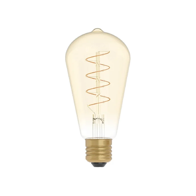 Track lighting with swivel heads for precise aimingLED Carbon Vintage Spiral Bulb ST64 4W 250LM E27 Gold 1800K Dimmable