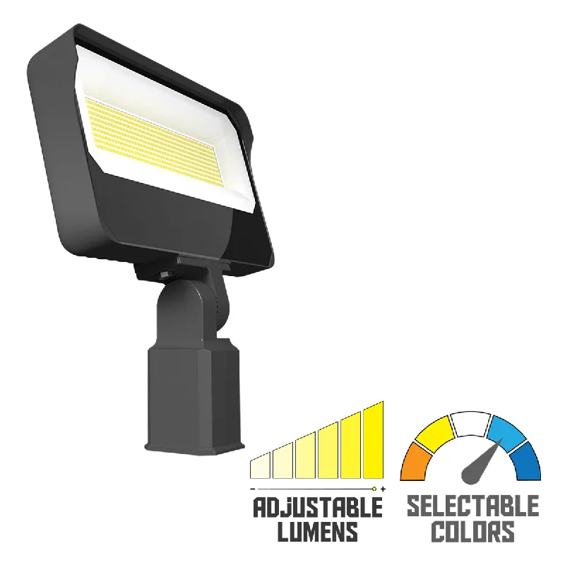 Industrial Pendant Lighting for Machine ShopsLED Flood Light, 160W, 24000 Lumens, 30K/40K/50K, Slipfitter Mount, 120-277V, Bronze