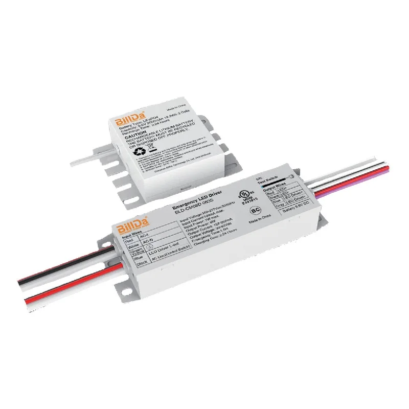 Industrial Lighting for Textile MillsEmergency LED Driver Battery Kit, 8 Watts, 25-56V DC Output, 100-277VAC Industrial Lighting for Textile MillsEmergency LED Driver Battery Kit, 8 Watts, 25-56V DC Output, 100-277VAC