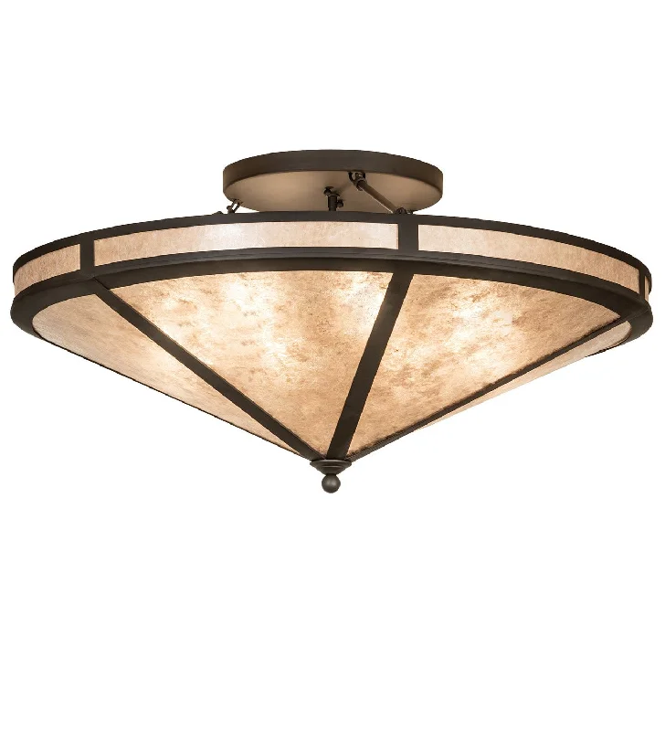 Low - Bay Industrial Lighting Fixtures for Small FactoriesCraftsman Eight Light Semi-Flushmount