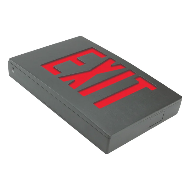 Industrial Lighting with High CRI (Color Rendering Index) for True Color PerceptionLED Exit Sign, Double Face with Red Letters, Black, Battery Included Industrial Lighting with High CRI (Color Rendering Index) for True Color PerceptionLED Exit Sign, Double Face with Red Letters, Black, Battery Included