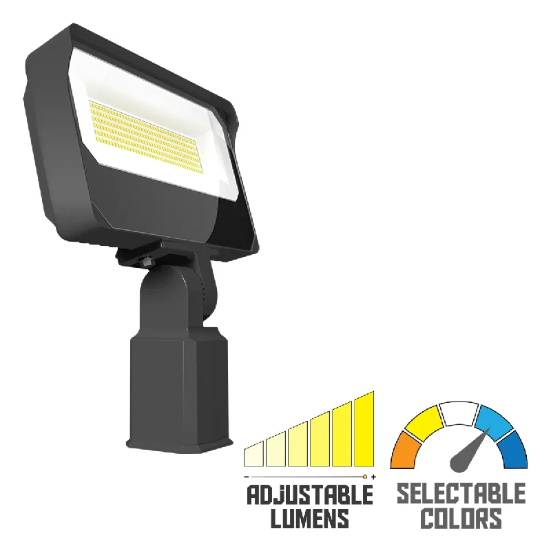 Industrial Lighting for Printing Press FacilitiesLED Flood Light, 90W, 14000 Lumens, 30K/40K/50K, 120-277V, Slipfitter Mount, Bronze