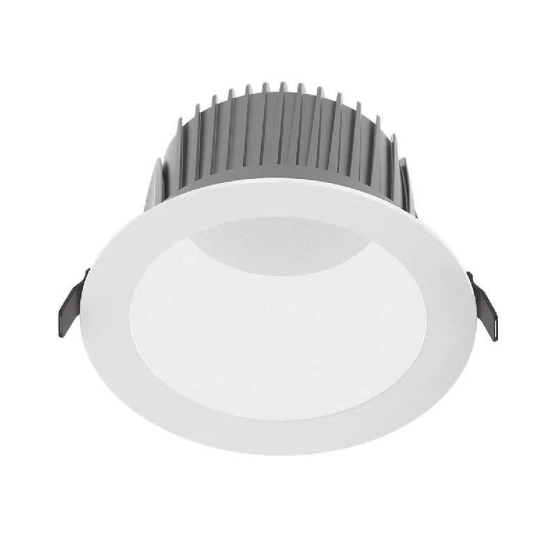 Industrial Lighting for Chemical Plants8 Inch Deep Regress LED Commercial Downlight, 34W|46W|59W, 5000 Lumens, Selectable CCT, White Finish