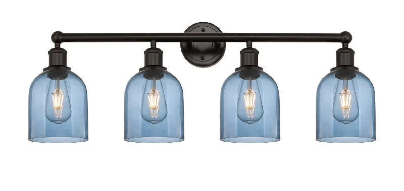 Industrial Lighting for Metal Fabrication ShopsEdison Four Light Bath Vanity