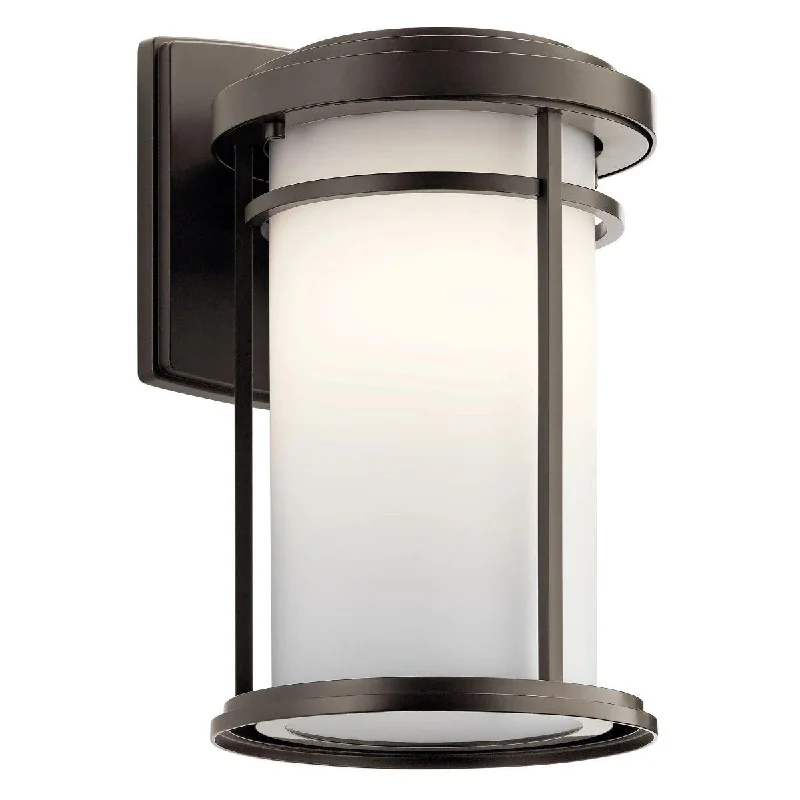 Industrial Pendant Lighting for Machine ShopsToman 14 In 1-Light Outdoor Wall Light With Clear Satin Etched Glass, Bronze Fnish Industrial Pendant Lighting for Machine ShopsToman 14 In 1-Light Outdoor Wall Light With Clear Satin Etched Glass, Bronze Fnish