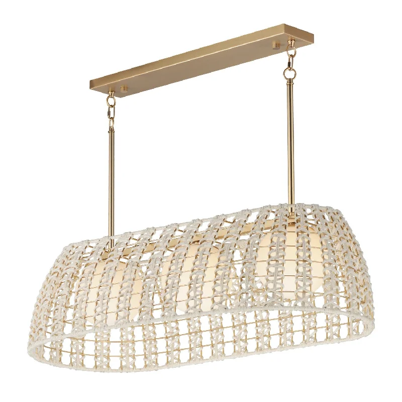 Industrial Lighting for Furniture FactoriesMacrame Three Light Linear Pendant