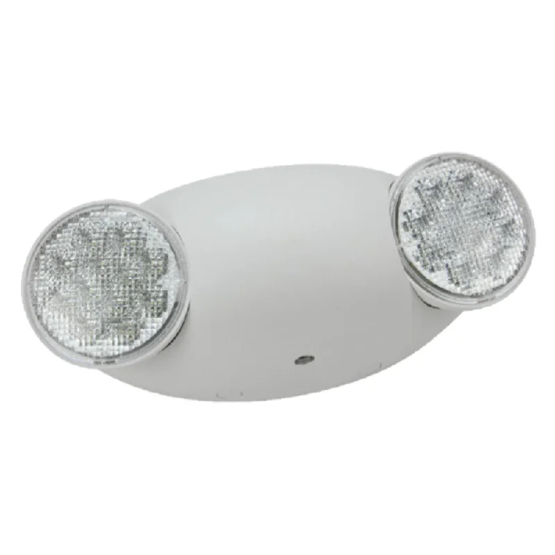 Waterproof Industrial Lighting for Wet AreasLED Emergency Light, 1 Watt, Two Round Lamp Heads, 120-277V, White Waterproof Industrial Lighting for Wet AreasLED Emergency Light, 1 Watt, Two Round Lamp Heads, 120-277V, White