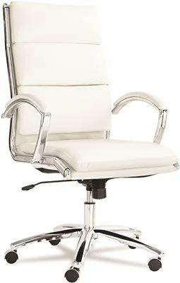 Track lighting for high - ceiling spacesNeratoli High-Back Swivel/Tilt Chair White Faux Leather Chrome Frame Track lighting for high - ceiling spacesNeratoli High-Back Swivel/Tilt Chair White Faux Leather Chrome Frame