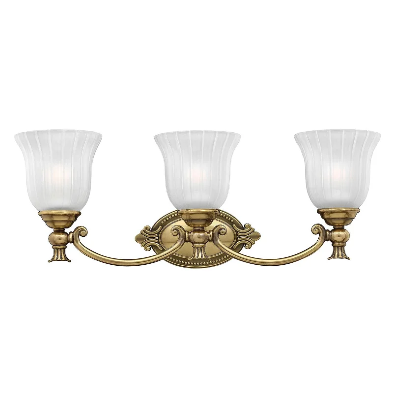 Track lighting with a decorative track designFrancoise 3 Light Above Mirror Light IP44