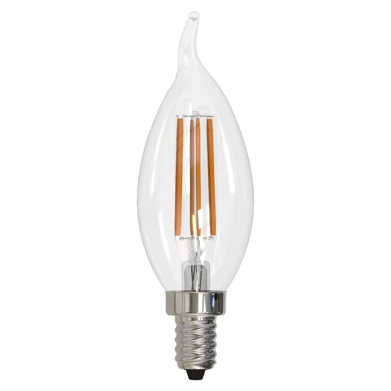 Outdoor - rated track lighting for patios6.5W LED CA10 2700K FILAMENT E12 CLEAR
