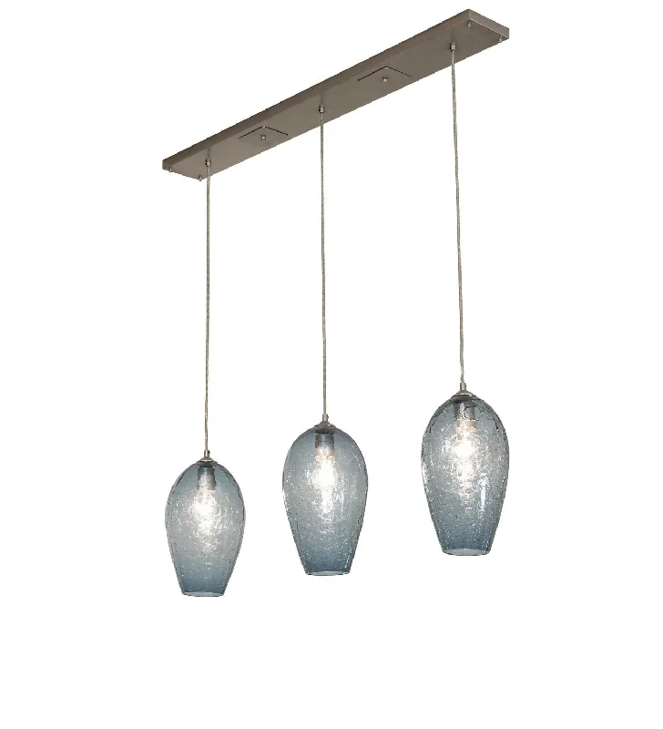 Industrial Lighting for Textile MillsCrackle Orb Three Light Island Pendant