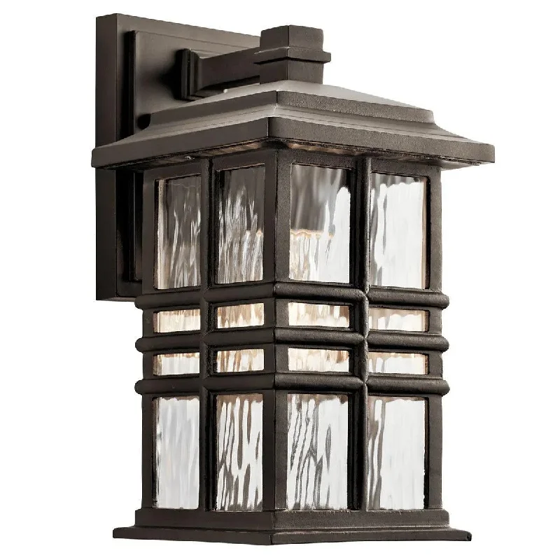 Dust - Resistant Industrial Lighting for Dirty WorkspacesBeacon Square 12 In 1-Light Outdoor Wall Light with Clear Hammered Glass, Bronze Finish Dust - Resistant Industrial Lighting for Dirty WorkspacesBeacon Square 12 In 1-Light Outdoor Wall Light with Clear Hammered Glass, Bronze Finish