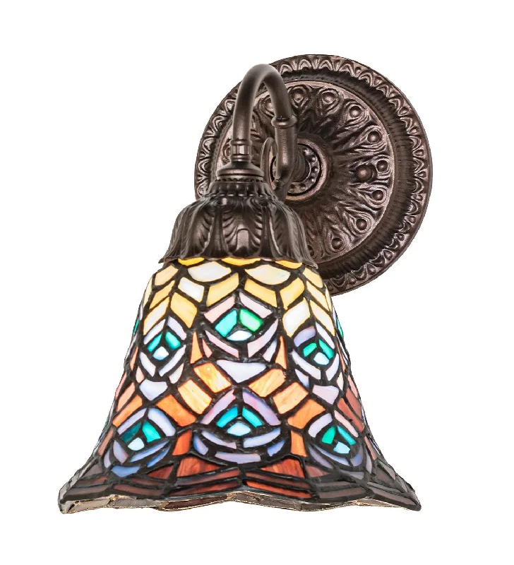 Industrial Lighting for Pharmaceutical ManufacturingTiffany Peacock Feather One Light Wall Sconce