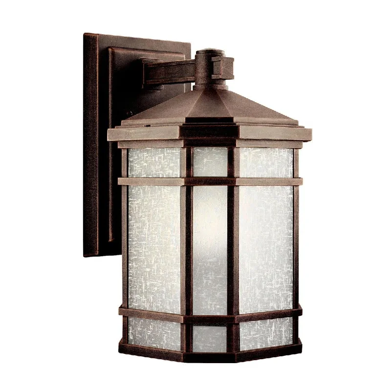 Corrosion - Resistant Industrial Lighting for Coastal FactoriesCameron 14 In 1-Light Outdoor Wall Light With Satin Etched Linen Glass, Bronze Finish Corrosion - Resistant Industrial Lighting for Coastal FactoriesCameron 14 In 1-Light Outdoor Wall Light With Satin Etched Linen Glass, Bronze Finish