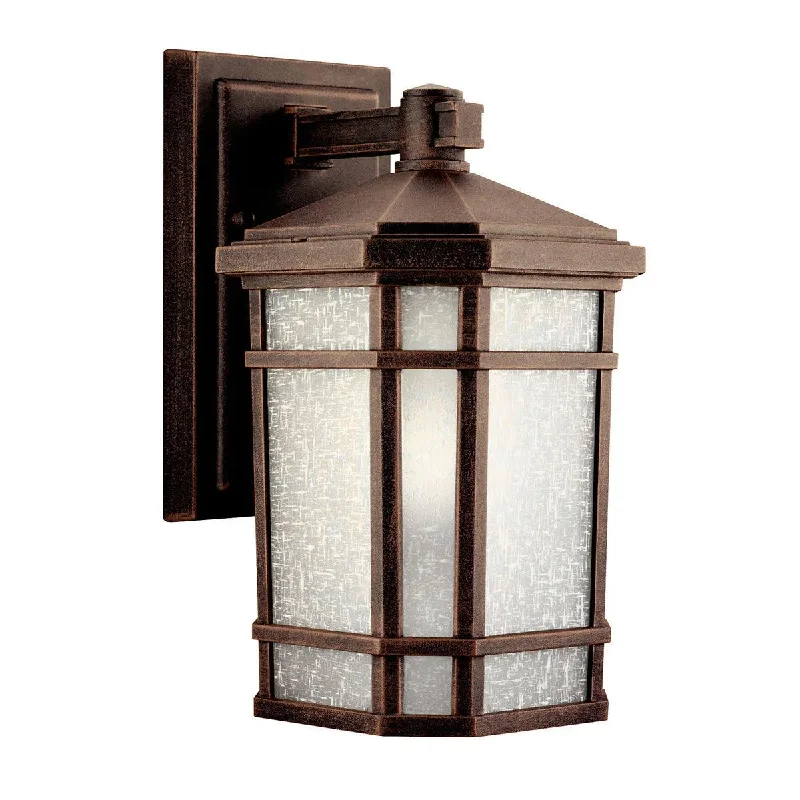 Waterproof Industrial Lighting for Wet AreasCameron 11 In 1-Light Outdoor Wall Light With Satin Etched Linen Glass, Bronze Finish Waterproof Industrial Lighting for Wet AreasCameron 11 In 1-Light Outdoor Wall Light With Satin Etched Linen Glass, Bronze Finish