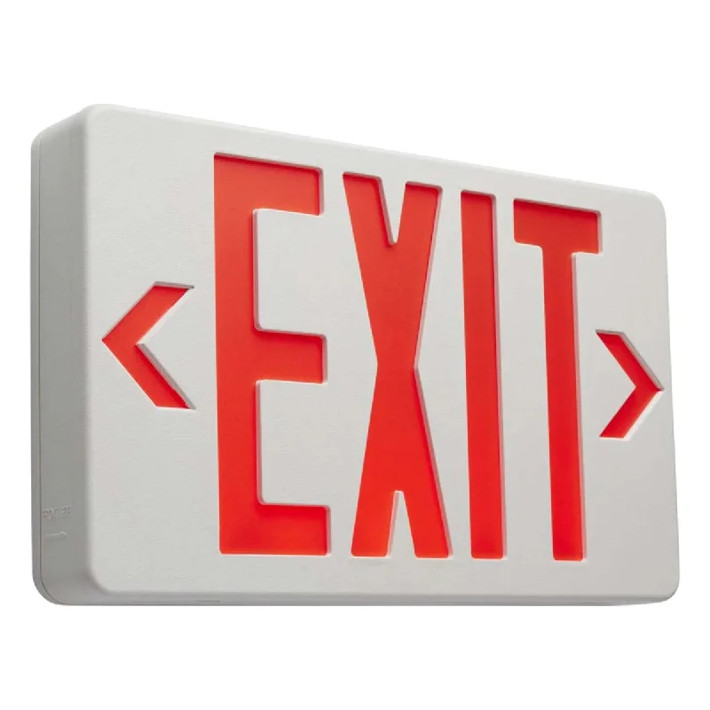 Industrial Lighting for Textile MillsLED Exit Sign, Single/Double Face with Red Letters, White, Battery Included Industrial Lighting for Textile MillsLED Exit Sign, Single/Double Face with Red Letters, White, Battery Included