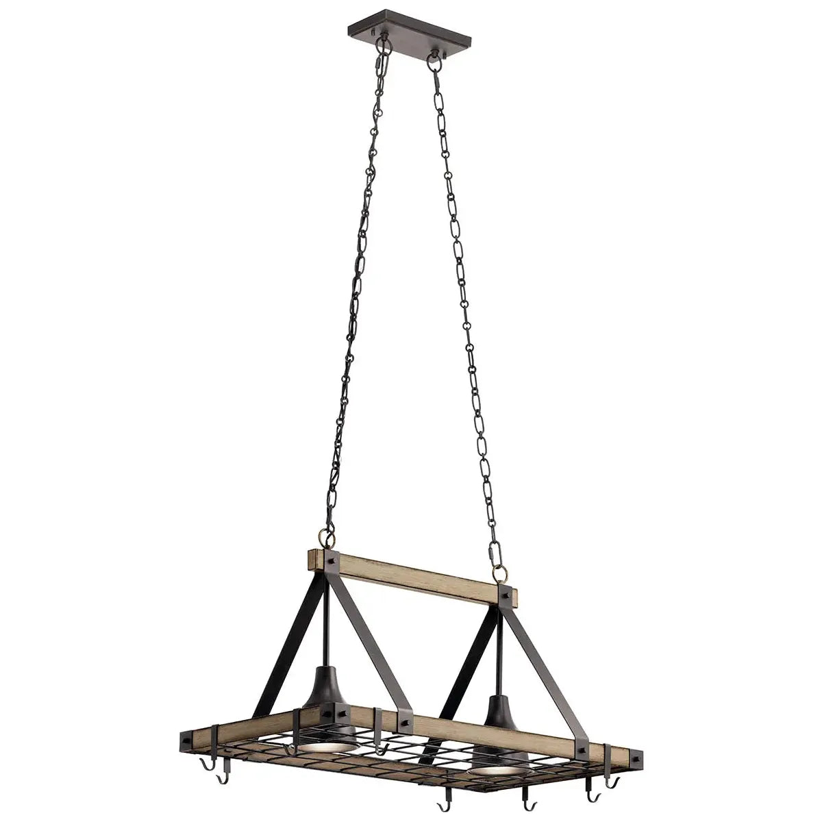 Track lighting with colored glass accentsBarrington 34" x 20" Lighted Pot Rack