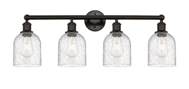 Industrial Pendant Lighting for Machine ShopsEdison Four Light Bath Vanity