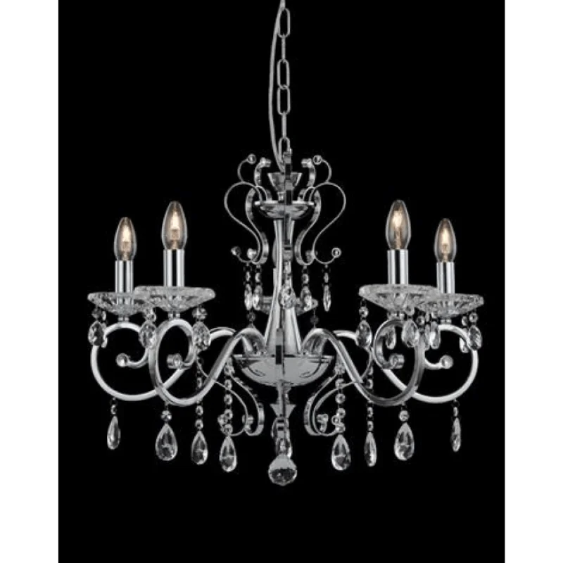Track lighting with a brushed nickel finishElodie 5Lt Chandelier