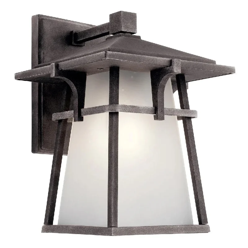 Industrial Lighting for Chemical PlantsBeckett 11 In 1-Light LED Outdoor Wall Light with Satin Etched Seeded Glass, Bronze Finish Industrial Lighting for Chemical PlantsBeckett 11 In 1-Light LED Outdoor Wall Light with Satin Etched Seeded Glass, Bronze Finish