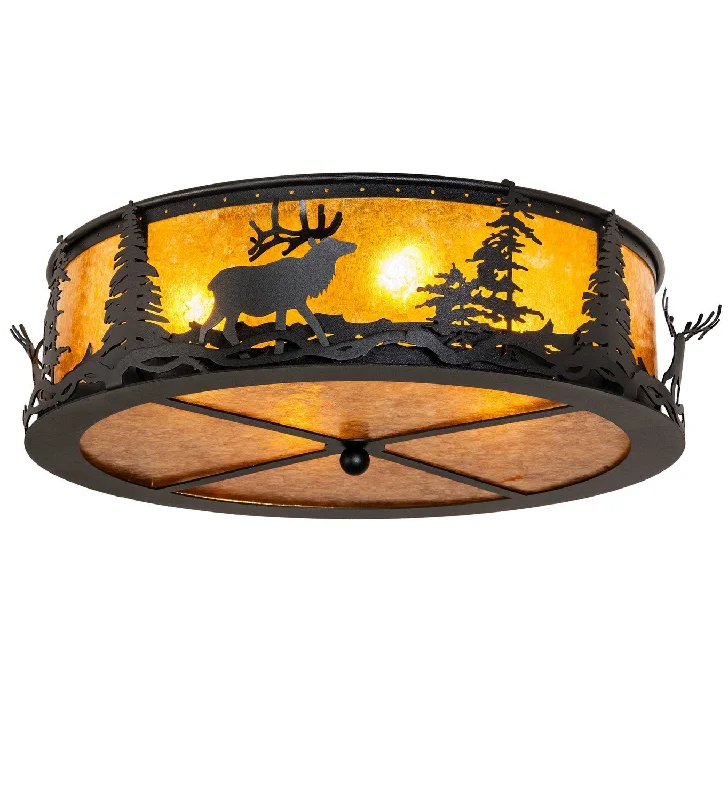 Dust - Resistant Industrial Lighting for Dirty WorkspacesElk At Dusk Four Light Flushmount Dust - Resistant Industrial Lighting for Dirty WorkspacesElk At Dusk Four Light Flushmount