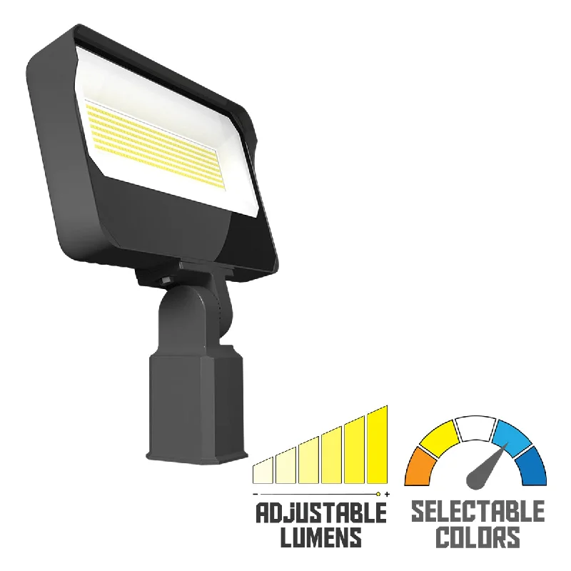 Shock - Resistant Industrial Lighting for Vibrating Machinery AreasLED Flood Light, 130W, 20000 Lumens, 30K/40K/50K, 120-277V, Slipfitter Mount, Bronze