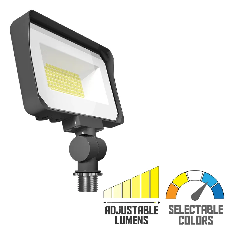 Corrosion - Resistant Industrial Lighting for Coastal FactoriesLED Flood Light, 35W, 5000 Lumens, 30K/40K/50K, 120-277V, Knuckle Mount, Bronze