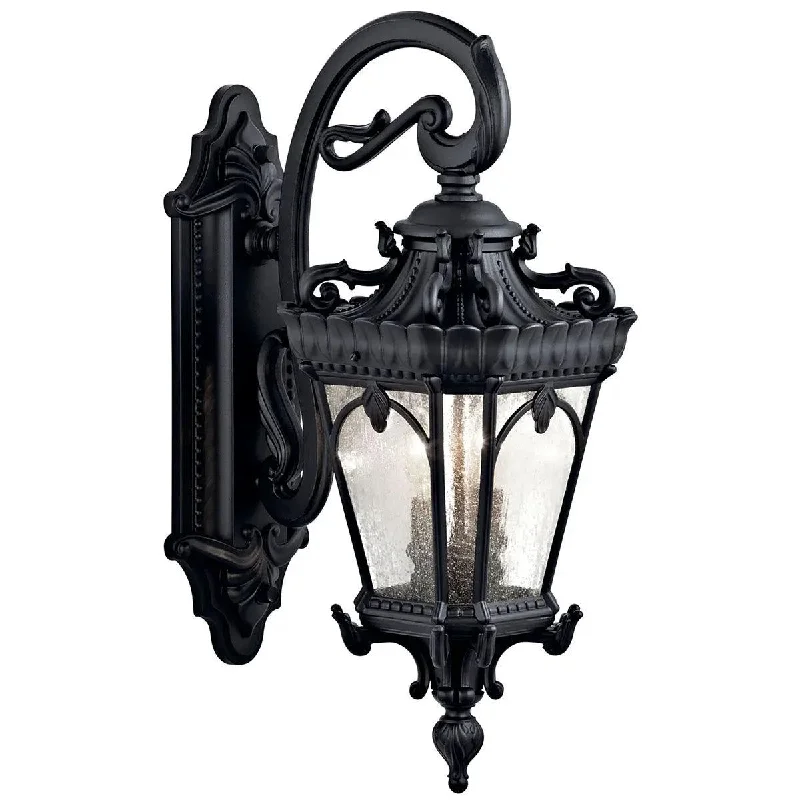 Shock - Resistant Industrial Lighting for Vibrating Machinery AreasTournai 24 In 2-Lights Outdoor Wall Light With Clear Seeded Glass, Black Finish